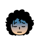 私の顔 アフロ  文字なしスタンプ（個別スタンプ：33）