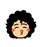 私の顔 アフロ  文字なしスタンプ（個別スタンプ：37）