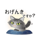 色々な猫7-3 長毛-立ち耳-サバトラ（個別スタンプ：4）