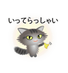 色々な猫7-3 長毛-立ち耳-サバトラ（個別スタンプ：15）