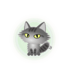 色々な猫7-3 長毛-立ち耳-サバトラ（個別スタンプ：37）