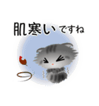 色々な猫7-4 長毛-垂れ耳-サバトラ（個別スタンプ：22）