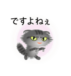 色々な猫7-4 長毛-垂れ耳-サバトラ（個別スタンプ：23）