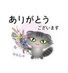 色々な猫7-4 長毛-垂れ耳-サバトラ（個別スタンプ：31）