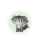 色々な猫7-4 長毛-垂れ耳-サバトラ（個別スタンプ：37）