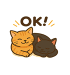 茶トラわらびちゃんと黒猫ここちゃん（個別スタンプ：13）