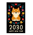 2030年/令和12年/戌年/いぬ年/あけおめ（個別スタンプ：28）