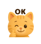 茶トラの顔アップで日常会話❤️3D風（個別スタンプ：10）