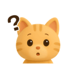 茶トラの顔アップで日常会話❤️3D風（個別スタンプ：14）