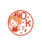動く♪♡おだんごガール♡ハンコ風（個別スタンプ：1）