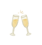 水彩シャンパン（個別スタンプ：1）
