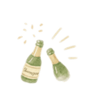 水彩シャンパン（個別スタンプ：14）