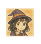 手書き風ハロウィン娘（個別スタンプ：3）
