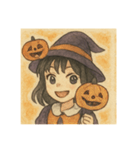 手書き風ハロウィン娘（個別スタンプ：9）