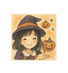 手書き風ハロウィン娘（個別スタンプ：19）