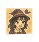 手書き風ハロウィン娘（個別スタンプ：21）