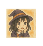 手書き風ハロウィン娘（個別スタンプ：24）