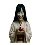 恐怖着物女と老婦人（個別スタンプ：1）
