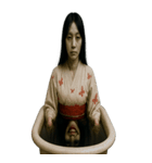 恐怖着物女と老婦人（個別スタンプ：2）