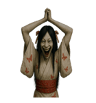 恐怖着物女と老婦人（個別スタンプ：3）