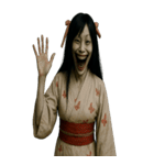恐怖着物女と老婦人（個別スタンプ：8）