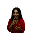 赤い服の女鬼2-悪霊が身に絡む（個別スタンプ：18）