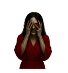 赤い服の女鬼2-悪霊が身に絡む（個別スタンプ：22）