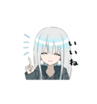 動くパーカーの女の子(銀髪)2（個別スタンプ：4）