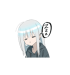 動くパーカーの女の子(銀髪)2（個別スタンプ：7）
