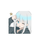 動くパーカーの女の子(銀髪)2（個別スタンプ：8）