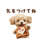 トーストに夢中なトイプードル（個別スタンプ：29）