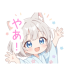 浴衣のライトグレー猫の女の子スタンプ（個別スタンプ：20）