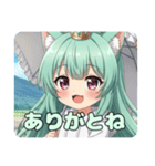 日傘で暑さ対策ばっちりみなみちゃん（個別スタンプ：1）