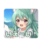 日傘で暑さ対策ばっちりみなみちゃん（個別スタンプ：3）