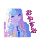 毎日使える自撮り女子高生パステルカラー（個別スタンプ：8）