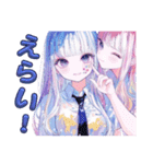 毎日使える自撮り女子高生パステルカラー（個別スタンプ：21）