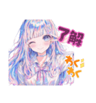 毎日使える自撮り女子高生パステルカラー（個別スタンプ：24）