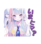 毎日使える自撮り女子高生パステルカラー（個別スタンプ：32）