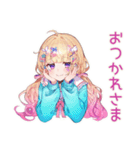 パステル女子のかわいいスタンプ（個別スタンプ：16）