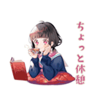 参考書まくら制服の女の子♡日常（個別スタンプ：34）
