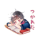 参考書まくら制服の女の子♡日常（個別スタンプ：40）
