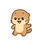 ふわふわカワウソ きもちパレード（個別スタンプ：4）