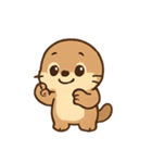 ふわふわカワウソ きもちパレード（個別スタンプ：6）
