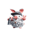 イカしたタトゥーのピンクブタ（個別スタンプ：24）