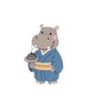 ほっこり和服カバ（個別スタンプ：7）