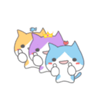 うごくカラフル ハチワレ猫（個別スタンプ：18）