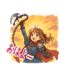 勇者 女 くさりがま 謎の武器 RPG (小)（個別スタンプ：1）