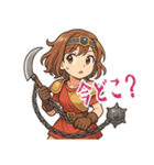 勇者 女 くさりがま 謎の武器 RPG (小)（個別スタンプ：3）