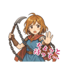 勇者 女 くさりがま 謎の武器 RPG (小)（個別スタンプ：6）