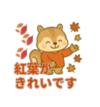 秋の日常リスの丁寧な言葉/敬語スタンプ（個別スタンプ：14）